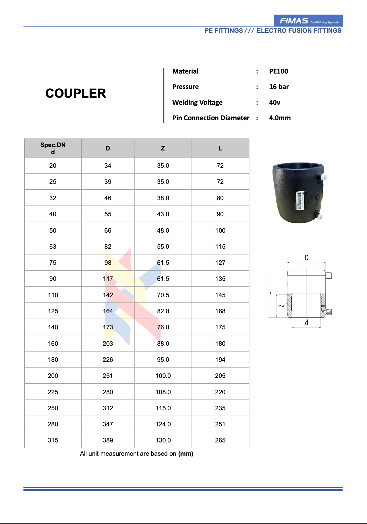 COUPLER - Electro Fusion Fitting Cambodia