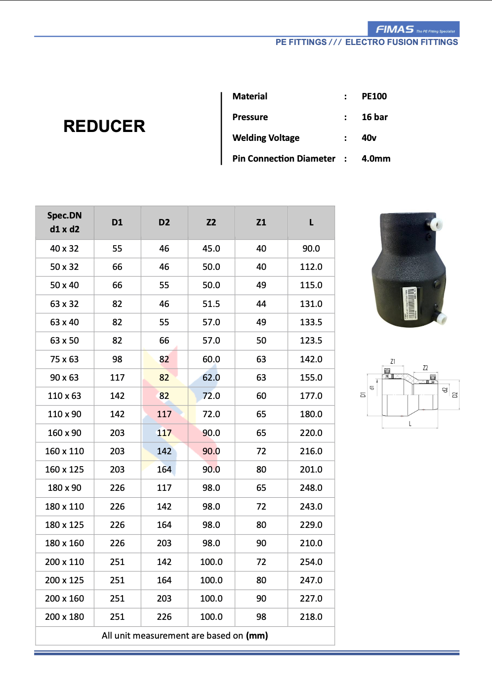 Reducer - Electro Fusion Fitting Cambodia